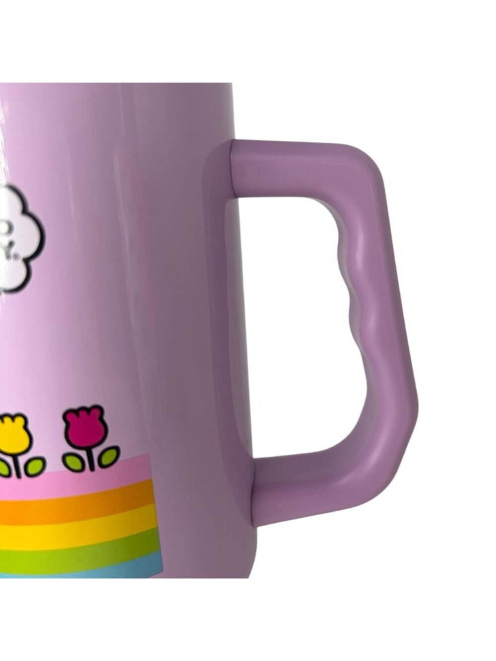 Hello Kitty 40oz Tumbler with Handle Lavender Purple Rainbow Tulips Sanrio New - Picture 2 of 6